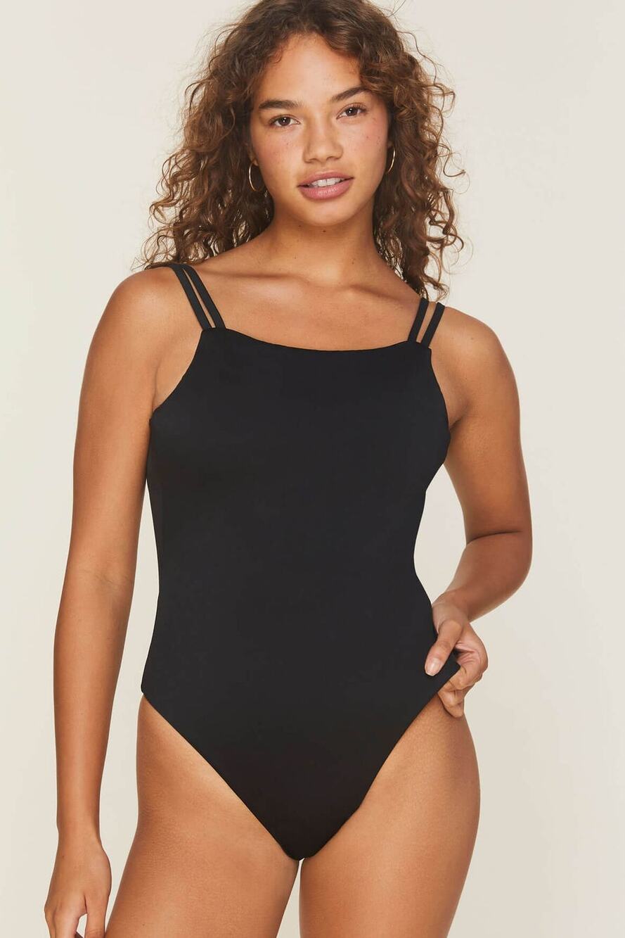 Andie Swim The Rockaway One Piece Swimwear Glossy Eco Nylon Beach Pool Resort XL